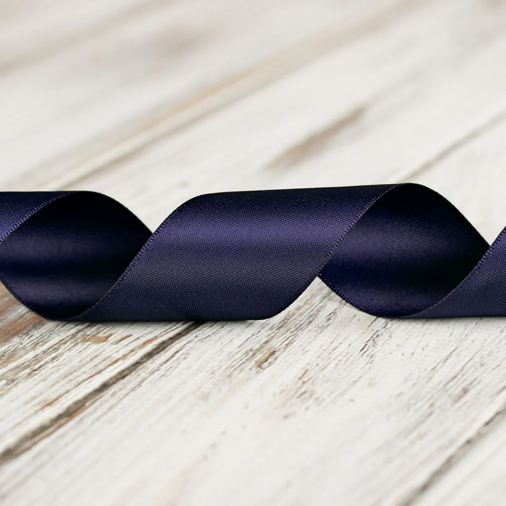 38mm Double Faced Satin Ribbon - Navy