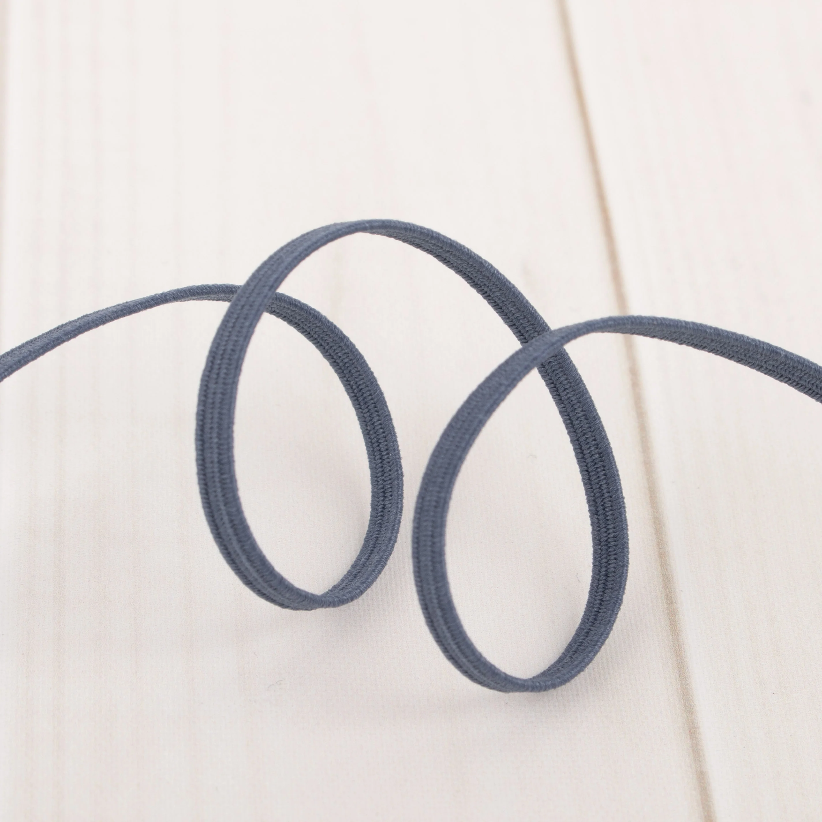 3mm braided elastic - BLUE STEEL