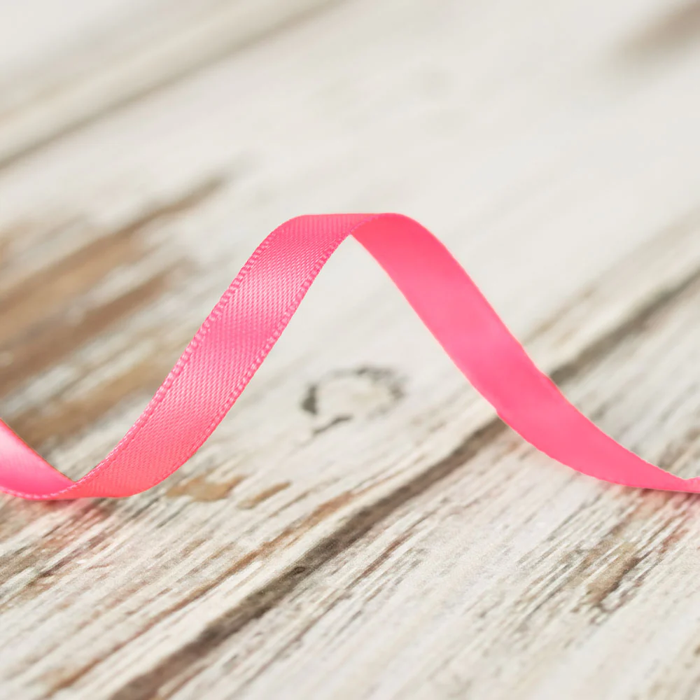 6mm Double Faced Satin Ribbon - Medium Pink