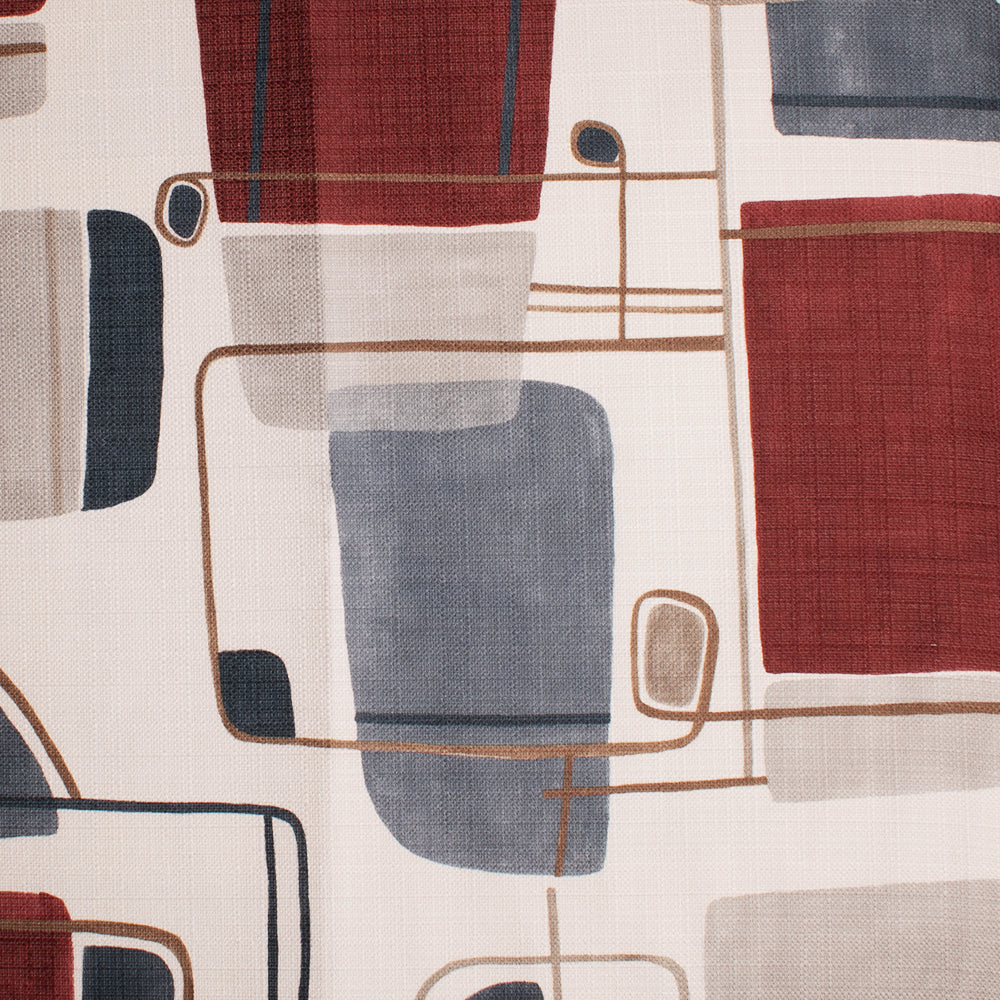 9 x 9 inch Home Decor Fabric - Bianca Collection - Geo - Burgundy