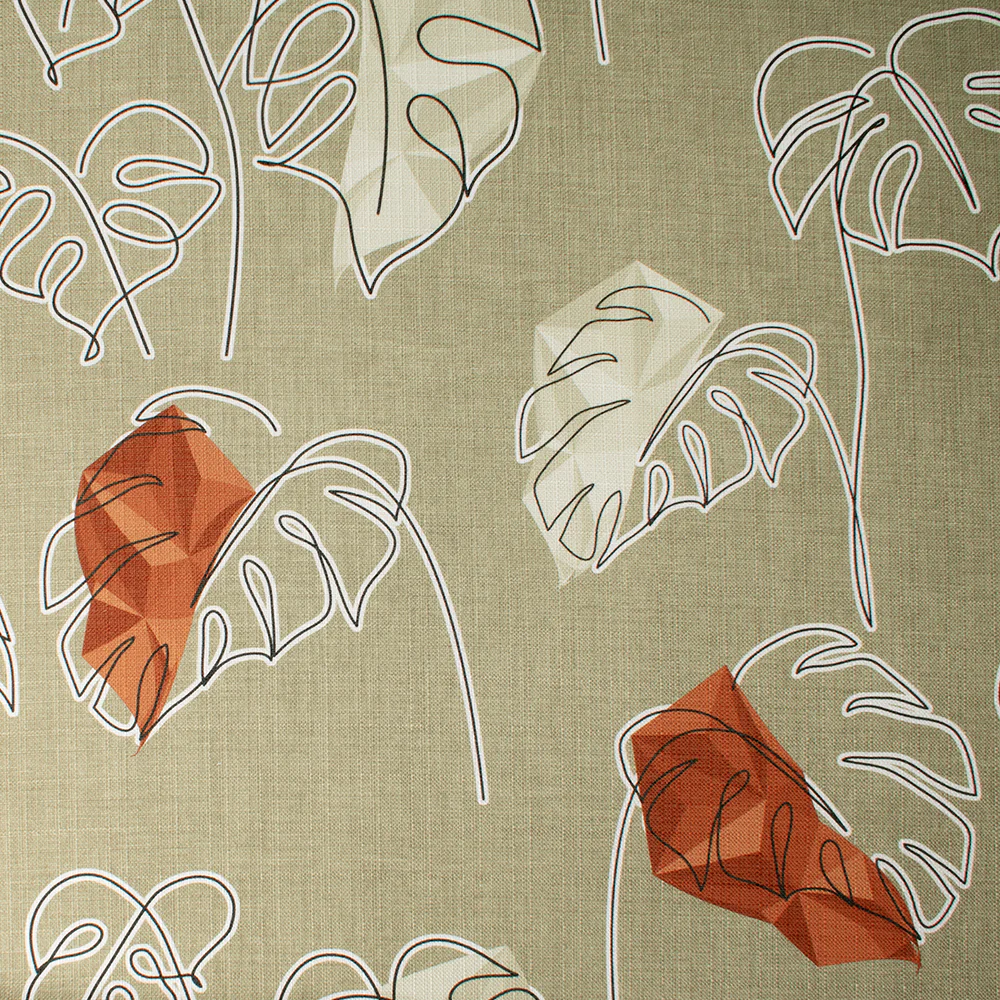 9 x 9 inch Home Decor Fabric - Bianca Collection - Palm - Rust