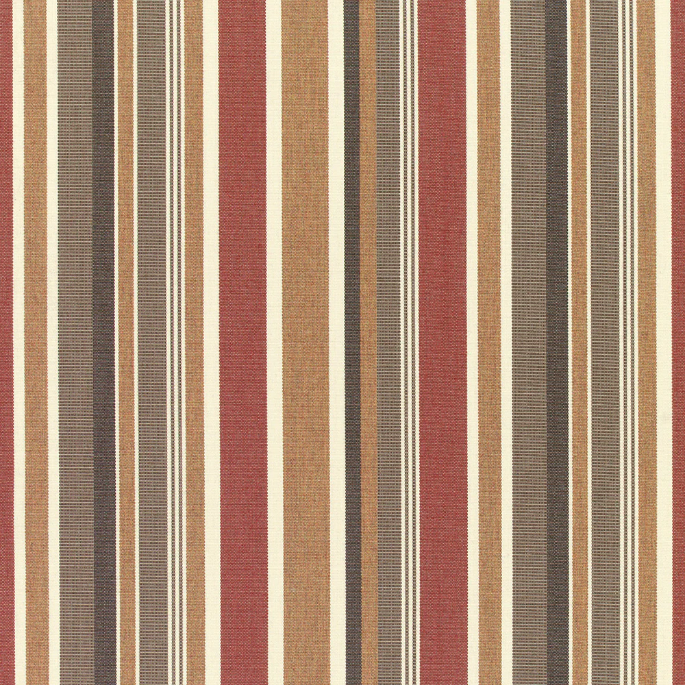 9 x 9 inch Home decor fabric Swatch - Sunbrella Furniture Stripes Brannon 5612 Redwood