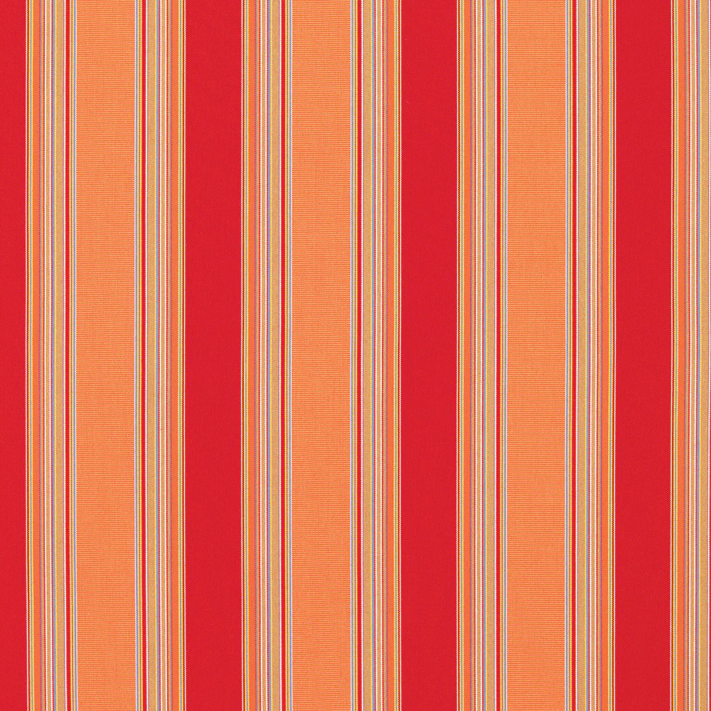 9 x 9 inch Home decor fabric Swatch - Sunbrella Furniture Stripes Bravada 5601 Salsa
