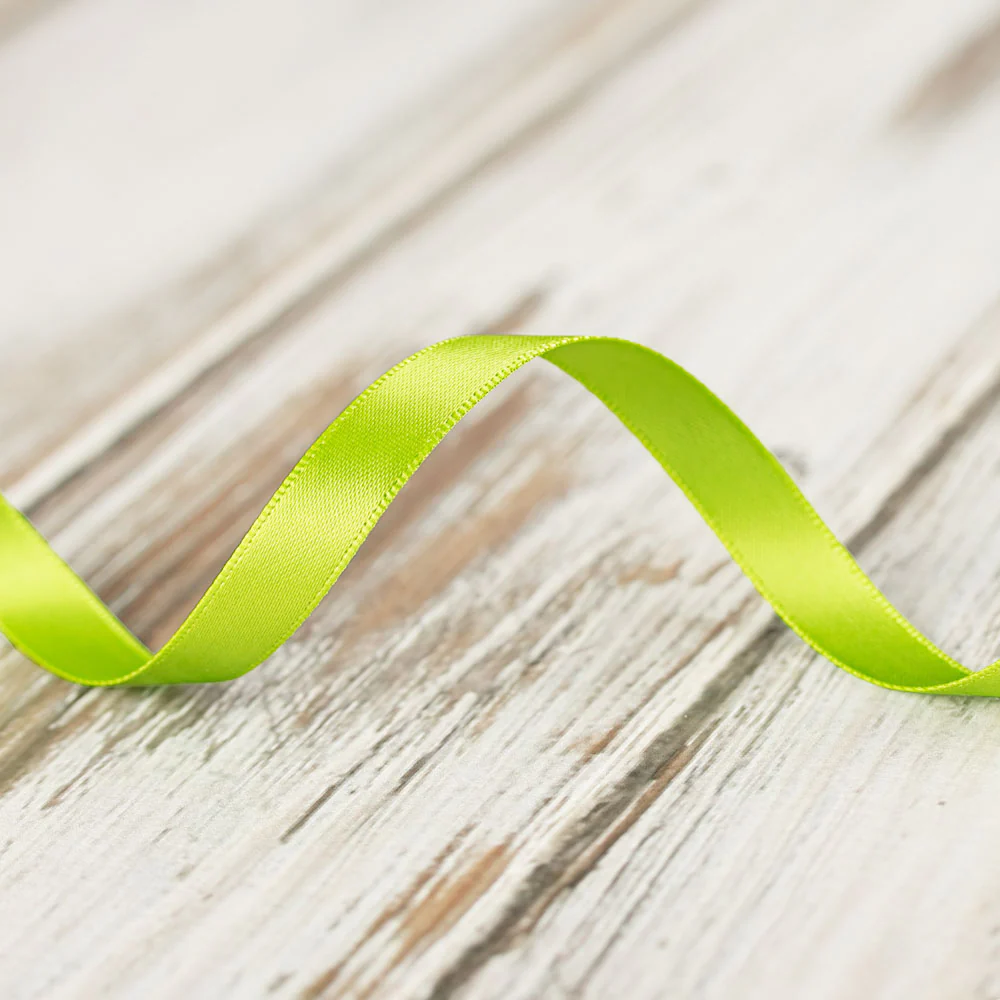 9mm Double Faced Satin Ribbon - Apple Green