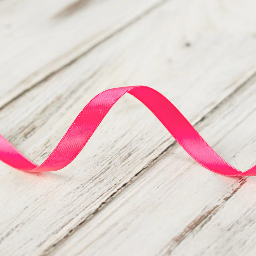 9mm Double Faced Satin Ribbon - Bright Pink