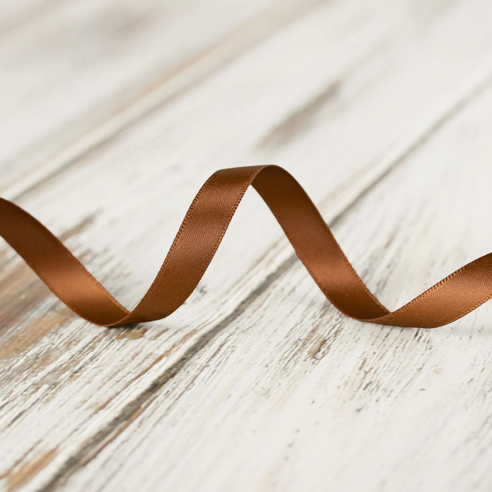 9mm Double Faced Satin Ribbon - Brown