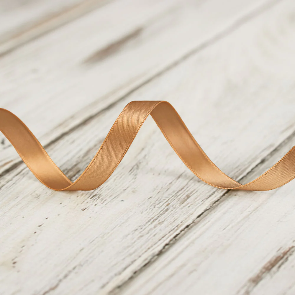 9mm Double Faced Satin Ribbon - Camel