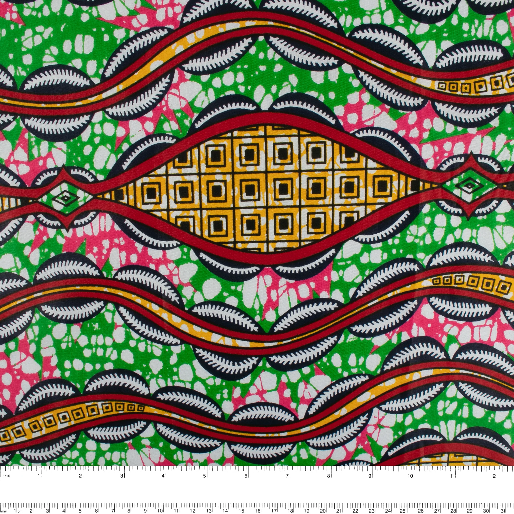 African Print - Abstract - Green / Pink - Image 3