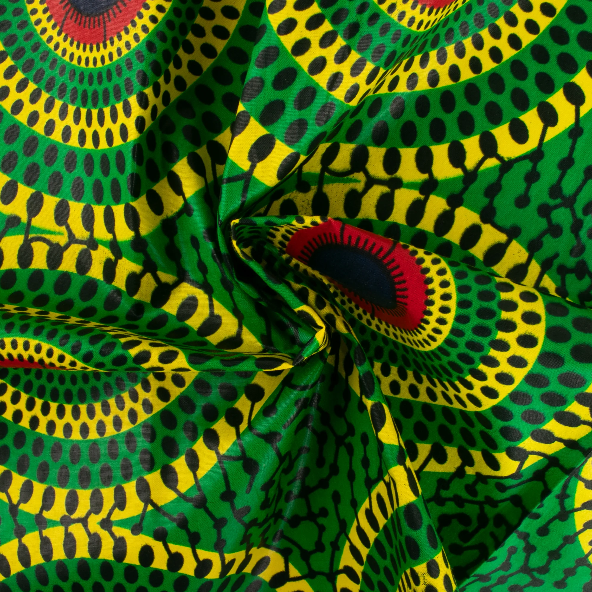 African Print - Cercles - Kelly green - Image 2