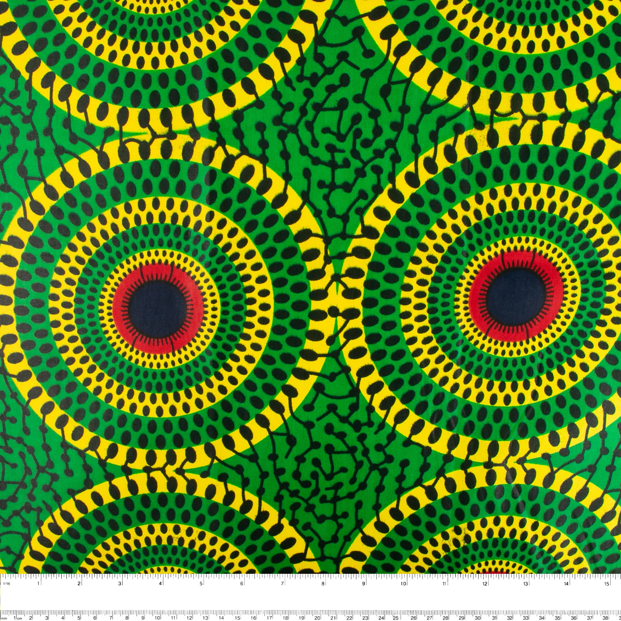 African Print - Cercles - Kelly green - Image 3