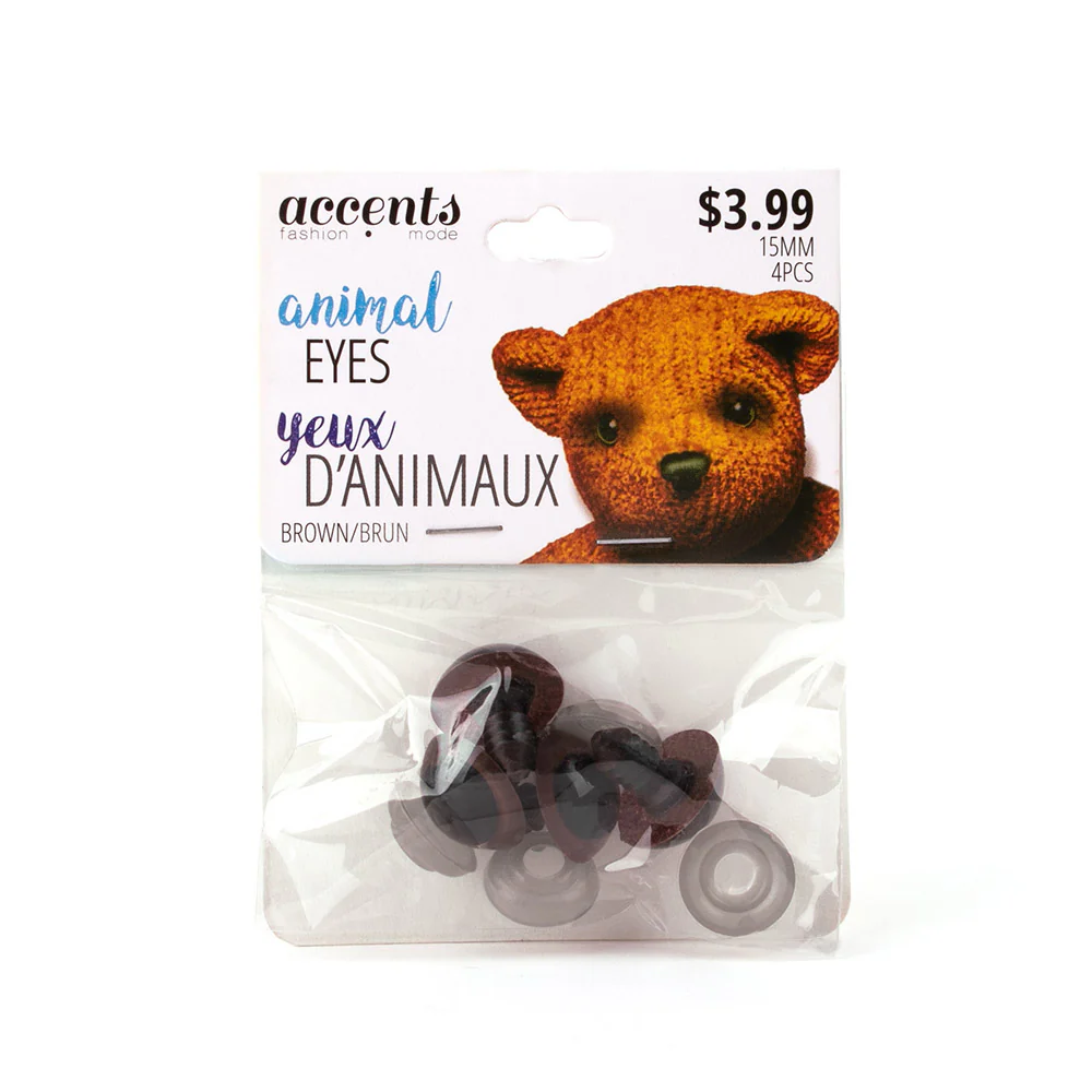 Animal Eyes 15mm - Brown