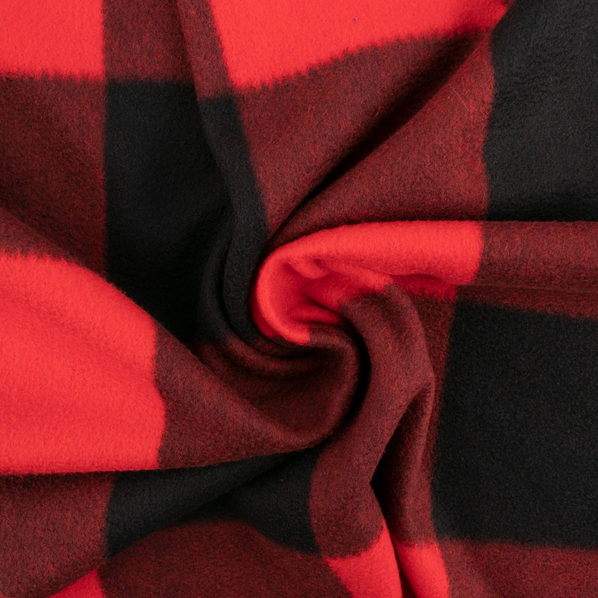 Anti-Pill Fleece Print - OUTBACK - Buffalo plaid - Red - Image 2