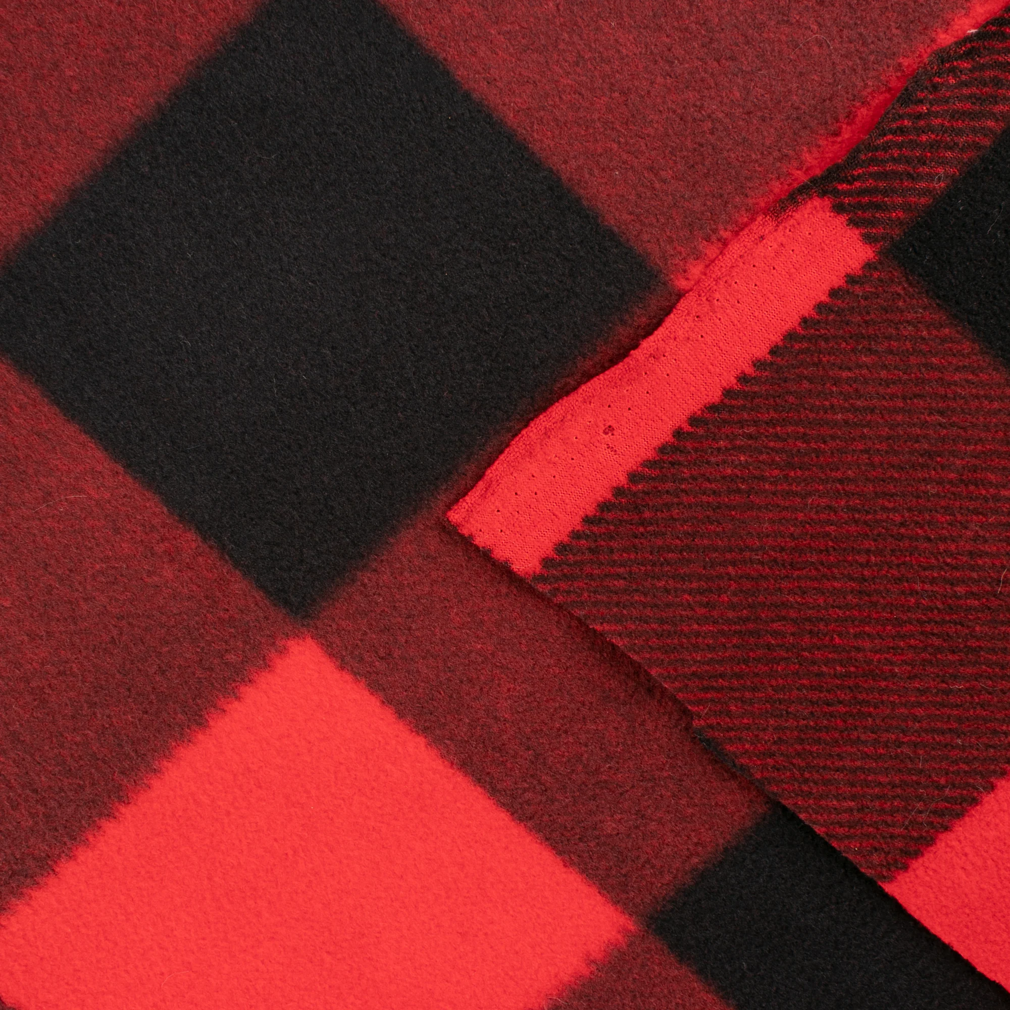 Anti-Pill Fleece Print - OUTBACK - Buffalo plaid - Red - Image 5