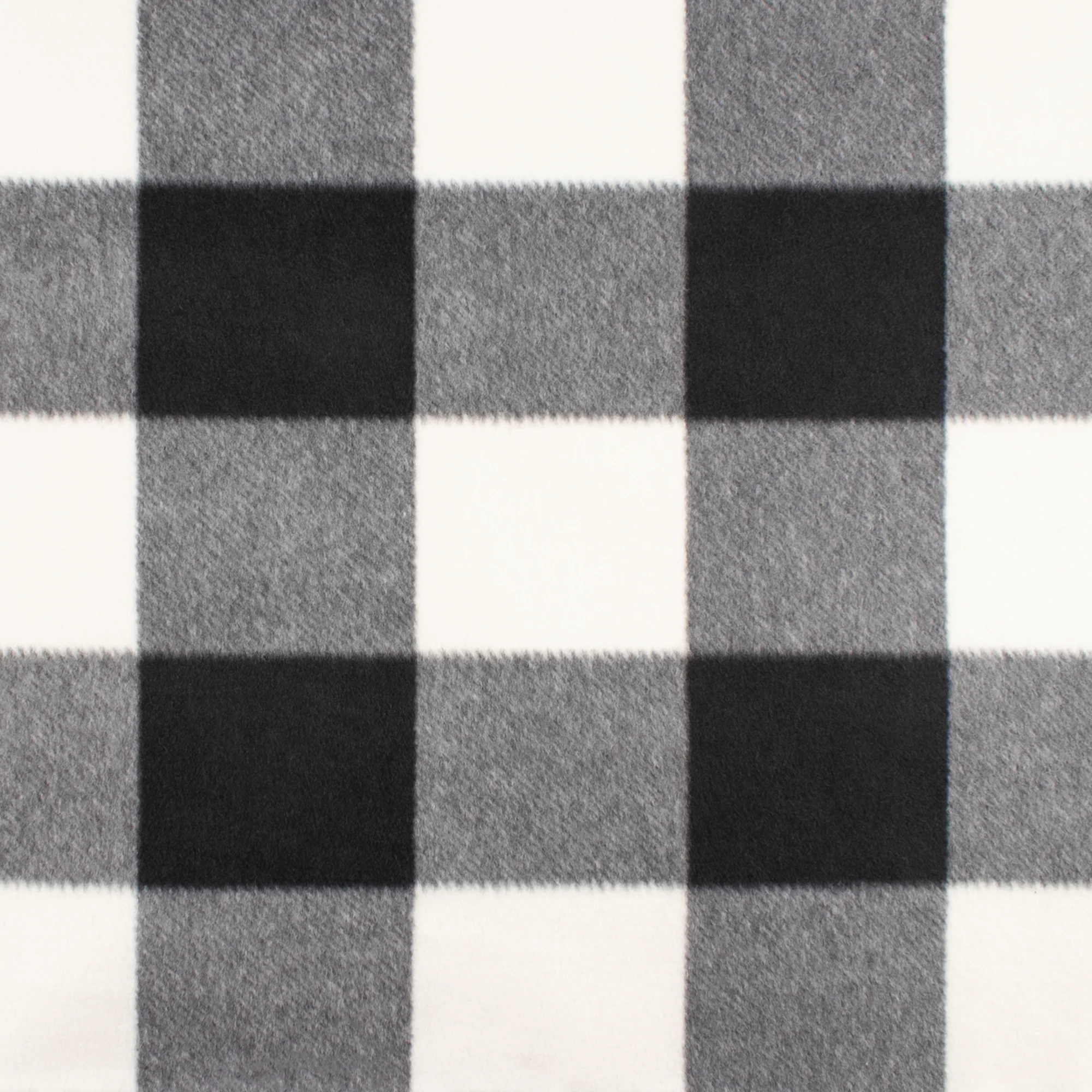 Anti-Pill Fleece Print - OUTBACK - Buffalo plaid - Ivory