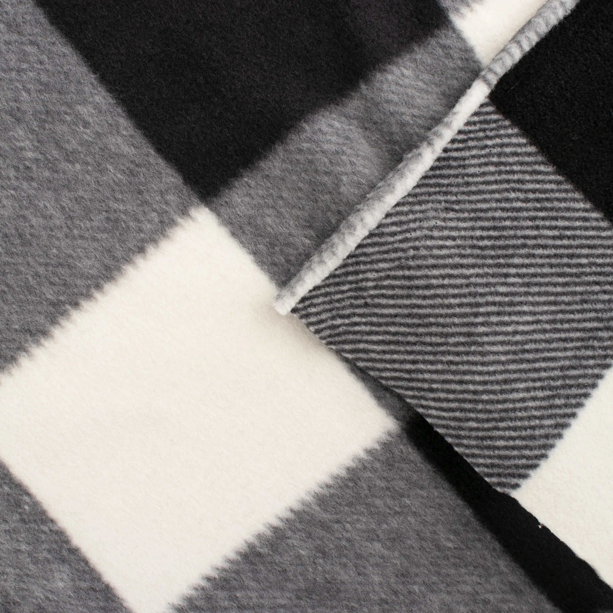 Anti-Pill Fleece Print - OUTBACK - Buffalo plaid - Ivory - Image 5