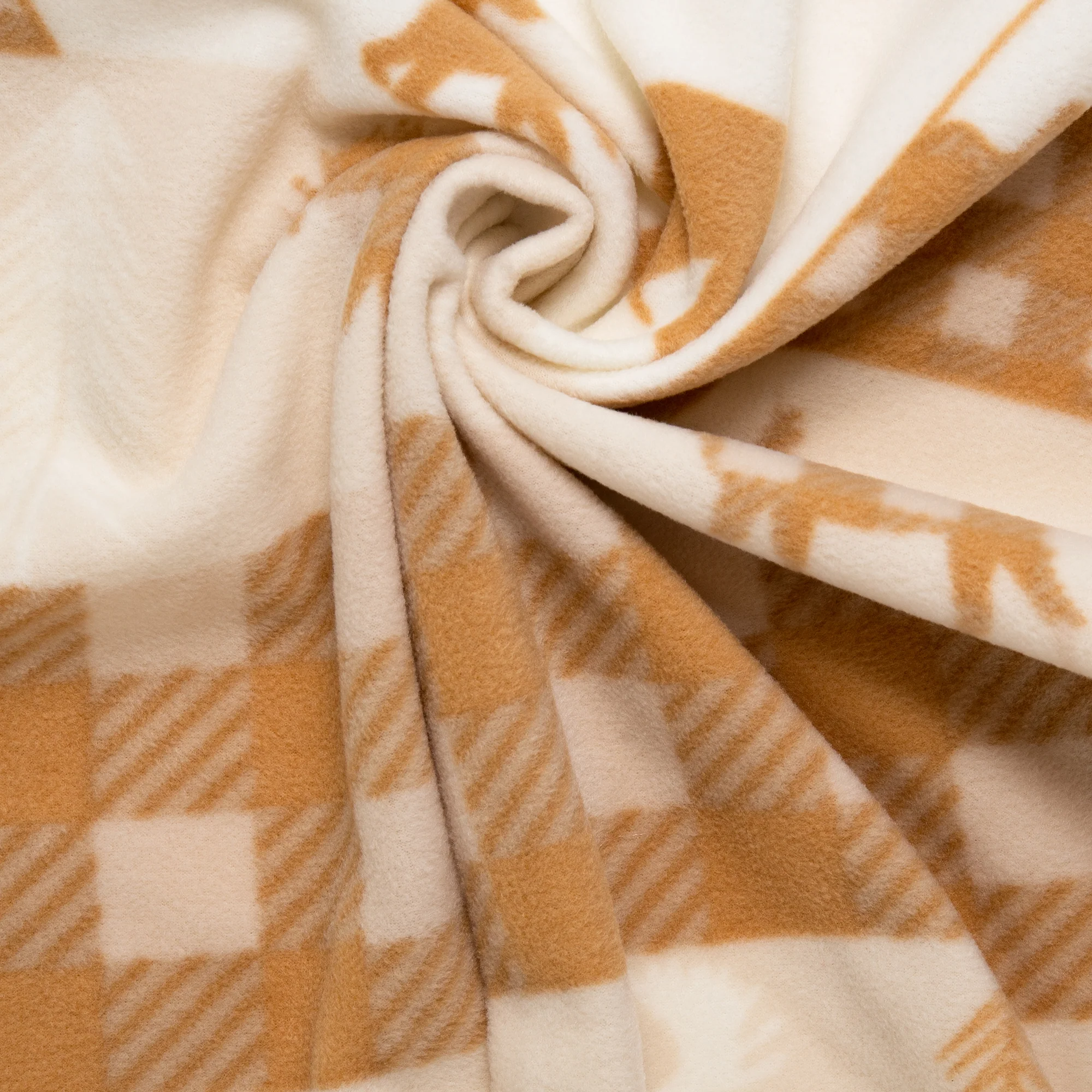 Anti Pill Fleece Print - SLIPPY - Deer / Buffalo - Beige - Image 2