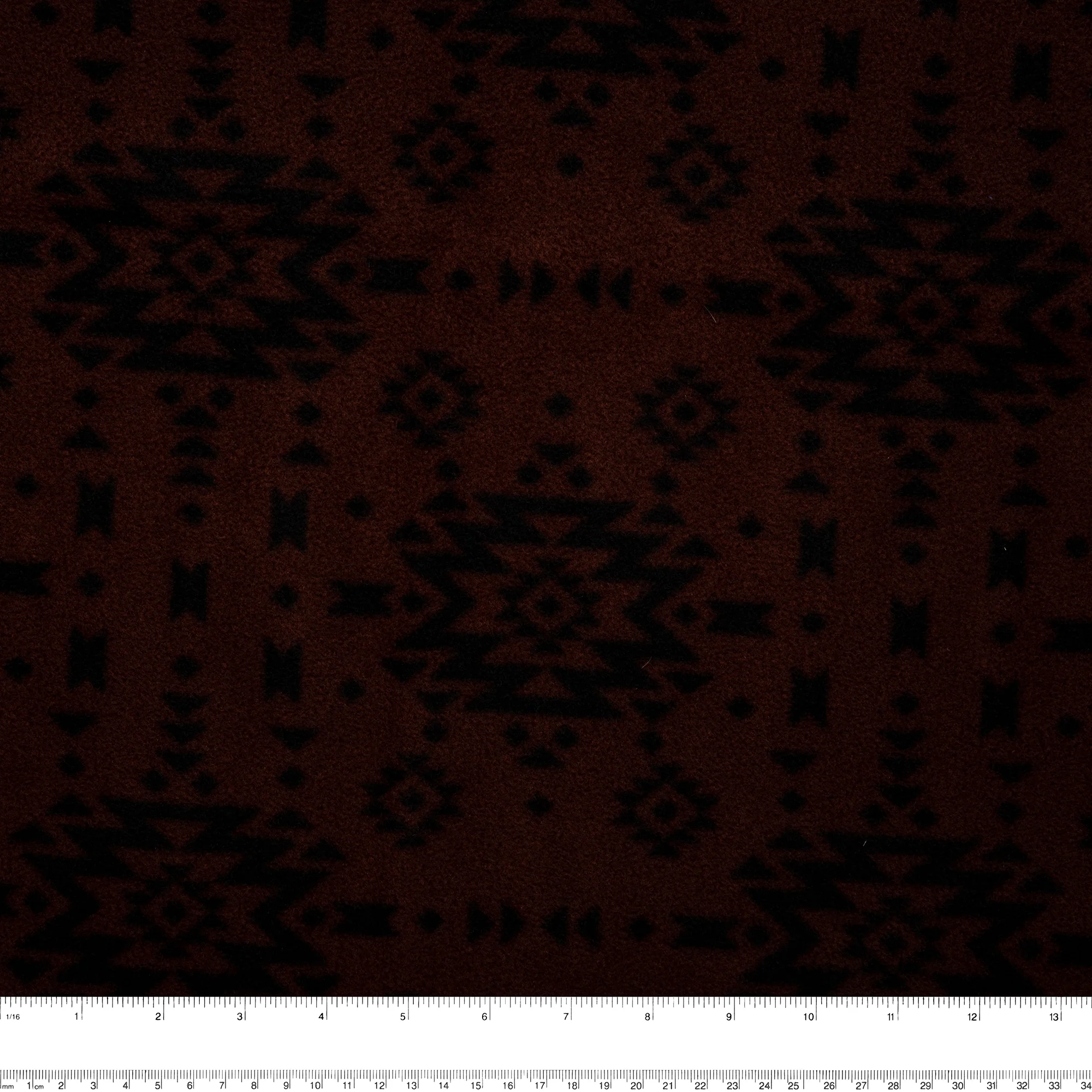 Anti Pill Fleece Print - SLIPPY - Navajo - Chocolate - Image 3