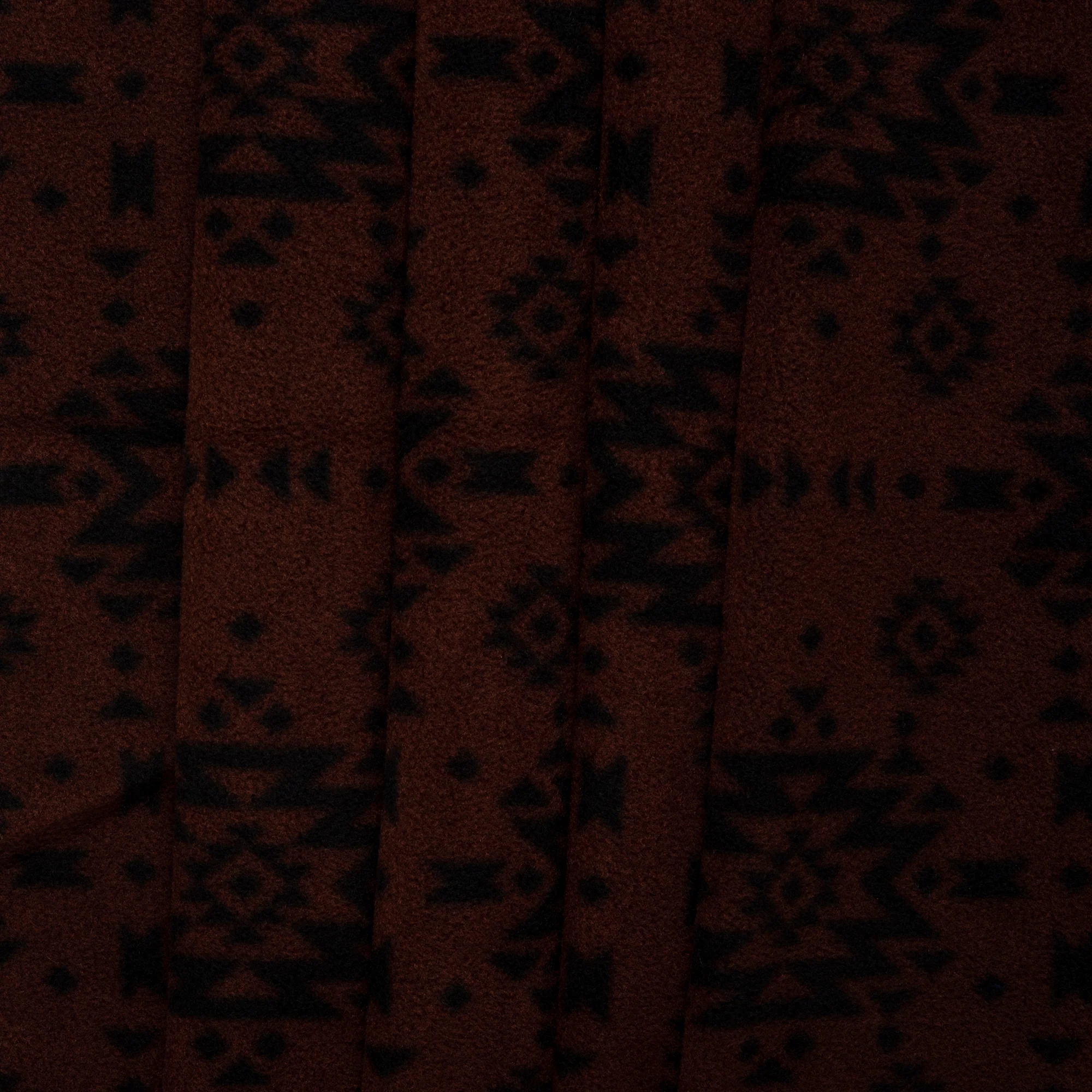 Anti Pill Fleece Print - SLIPPY - Navajo - Chocolate - Image 4