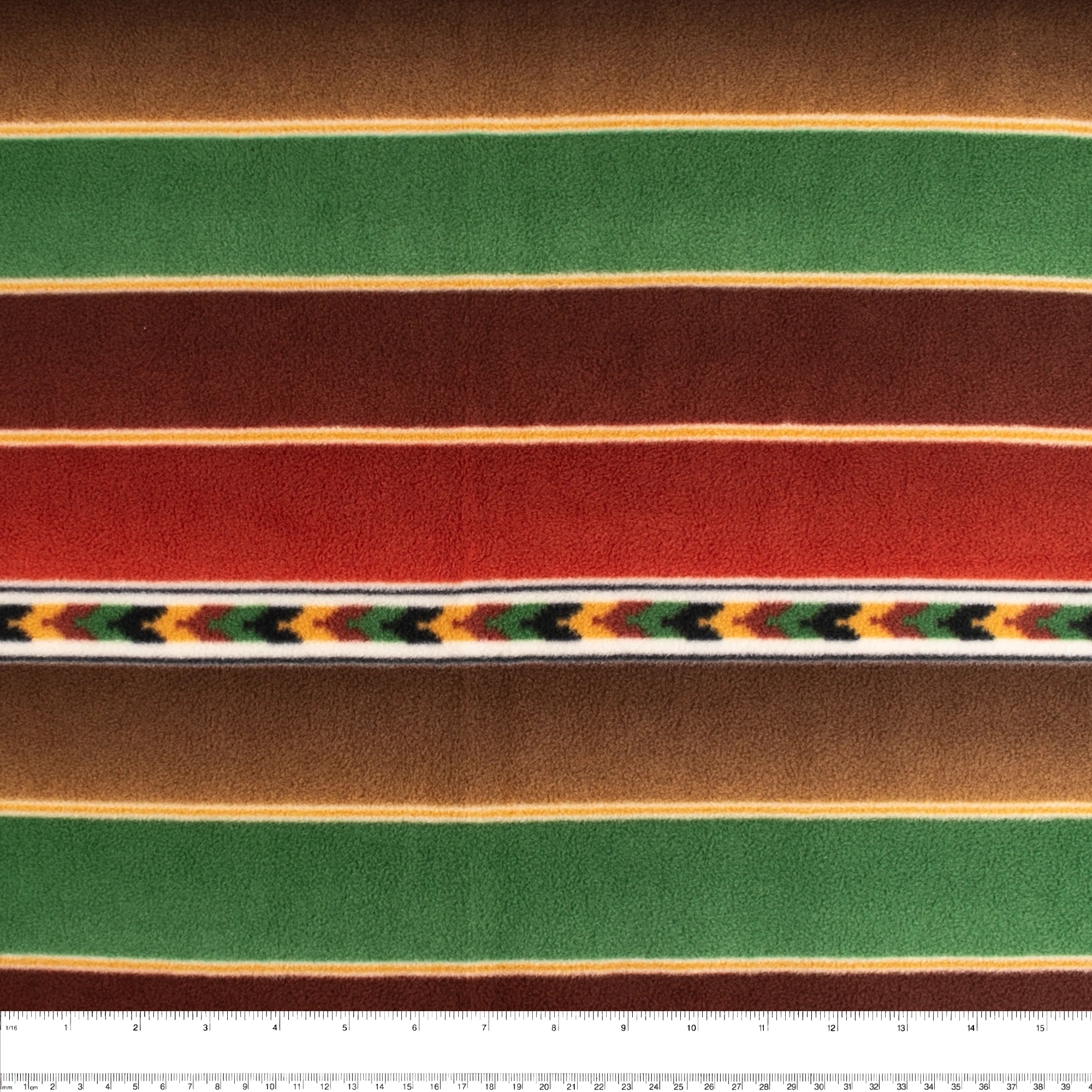 Anti-Pill Fleece Print - SLIPPY - Navajo stripes - Brown - Image 3