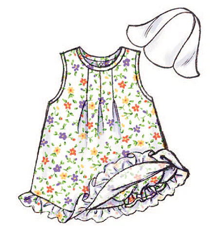 B3405 Infants' Dress, Top, Romper, Panties, Hat & Headband (size: L-XL) - Image 6