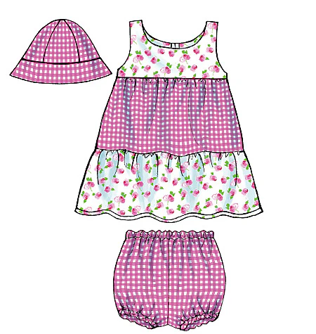 B5017 Infants' Top, Dress, Panties, Shorts, Pants and Hat (size: All Sizes In One Envelope) - Image 2
