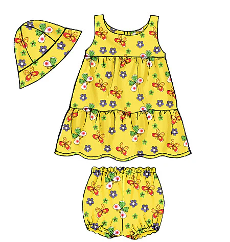 B5017 Infants' Top, Dress, Panties, Shorts, Pants and Hat (size: All Sizes In One Envelope) - Image 3