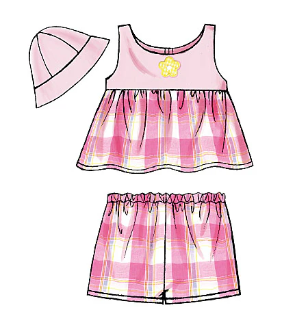 B5017 Infants' Top, Dress, Panties, Shorts, Pants and Hat (size: All Sizes In One Envelope) - Image 6