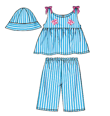 B5017 Infants' Top, Dress, Panties, Shorts, Pants and Hat (size: All Sizes In One Envelope) - Image 8