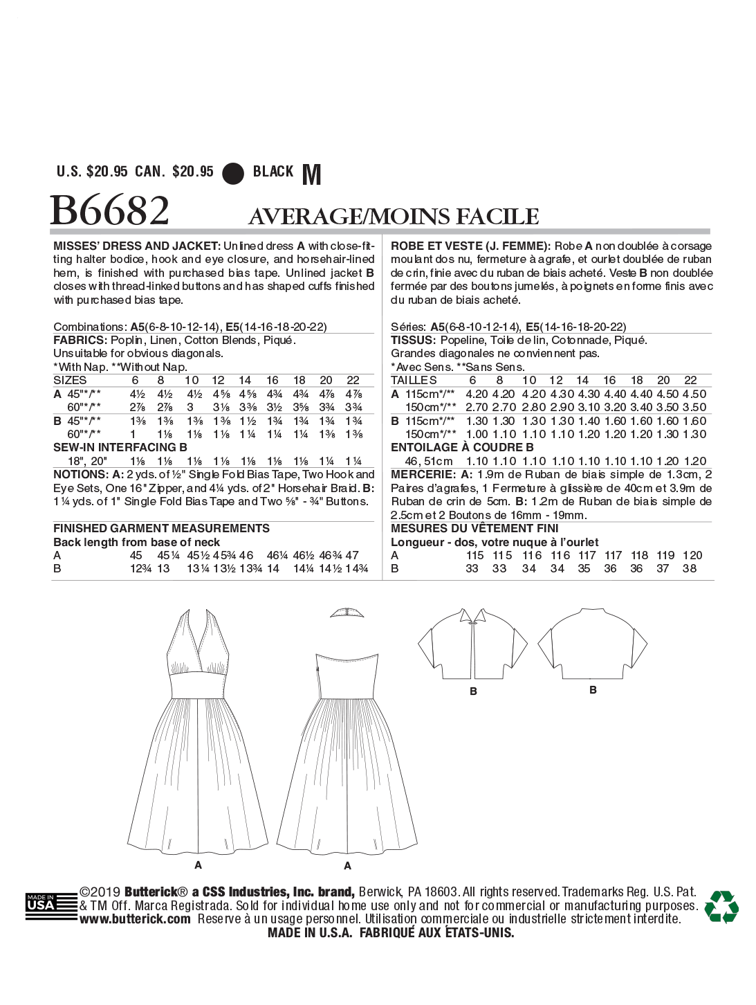 B6682 Misses' Dress and Jacket (Size: 14-16-18-20-22) - Image 9