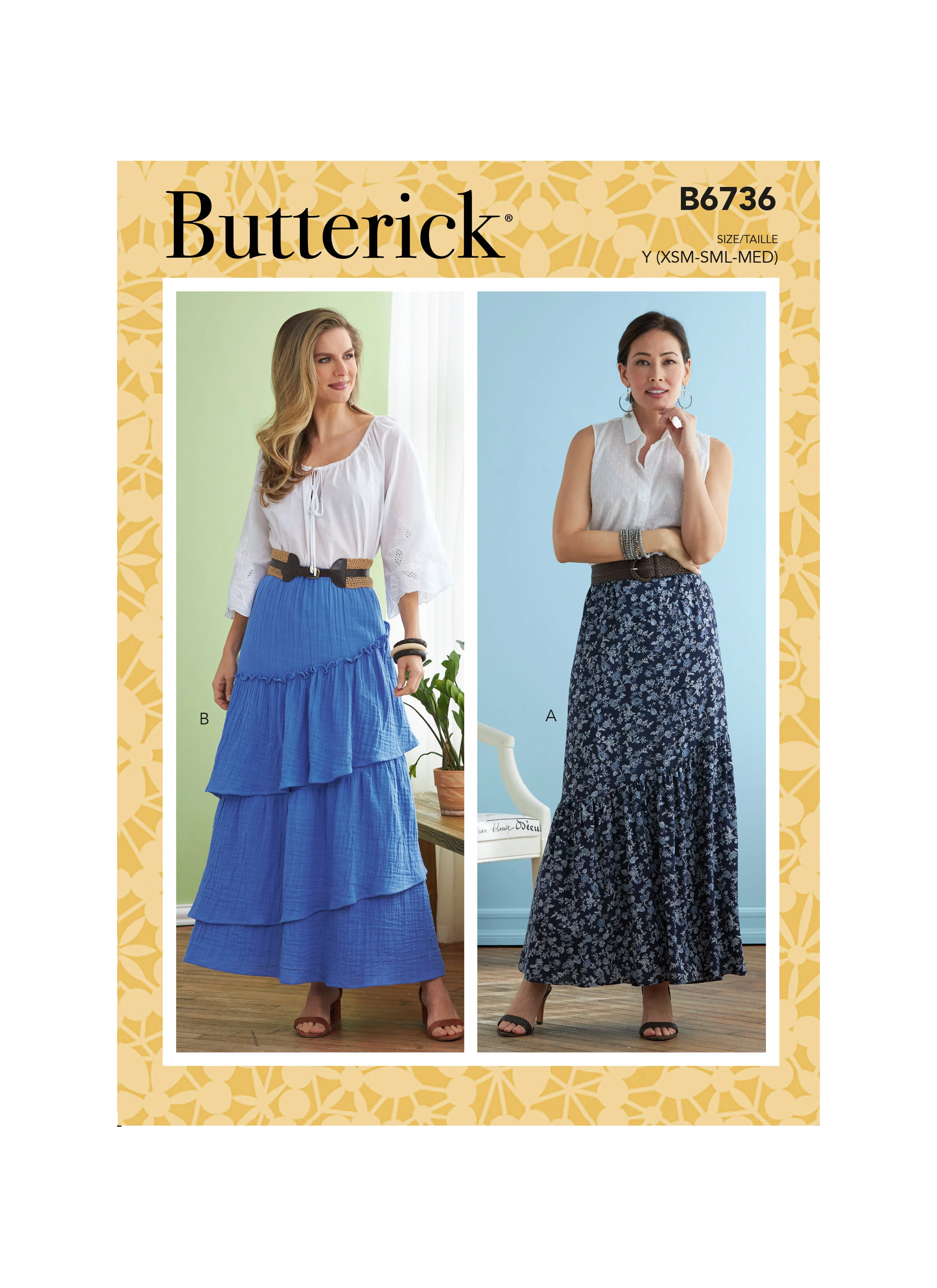 B6736 Misses' Skirts (Size: L-XL-XXL)
