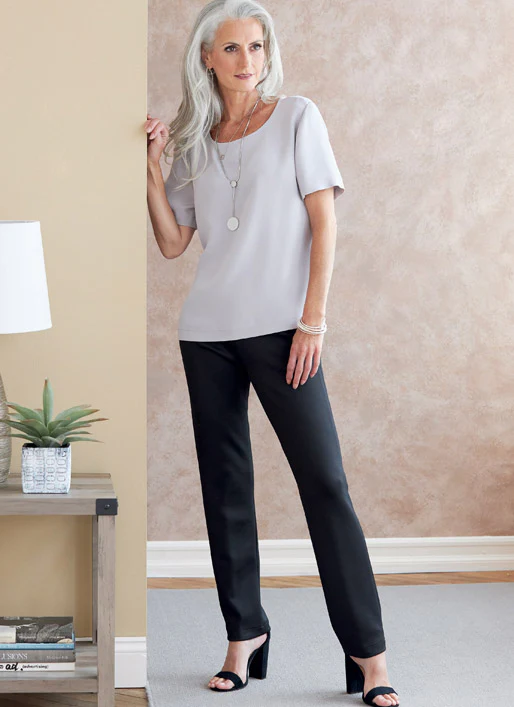 B6797 Misses' & Misses' Petite Scoop-neck Tops (Size: XS-S-M-L-XL) - Image 6