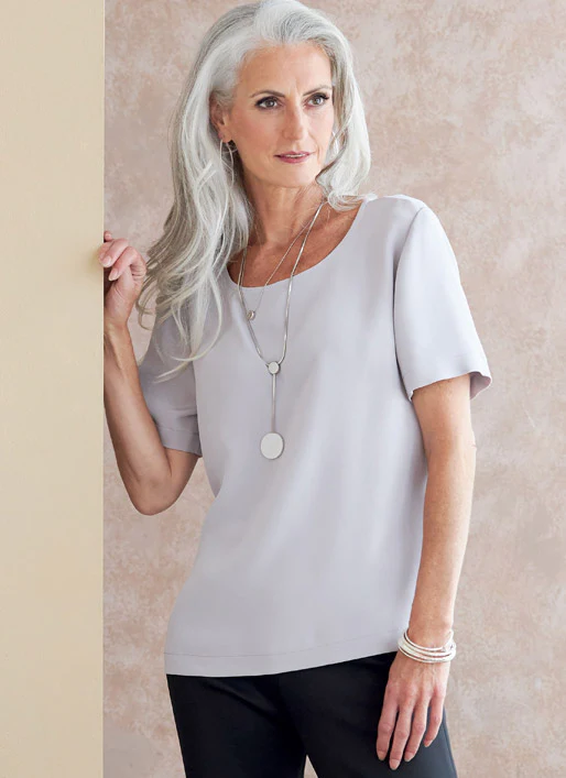 B6797 Misses' & Misses' Petite Scoop-neck Tops (Size: XS-S-M-L-XL) - Image 7