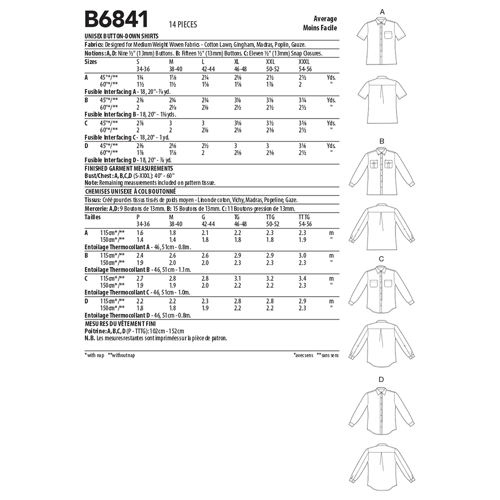 B6841 UNISEX BUTTON-DOWN SHIRTS (size: SML-MED-LRG) - Image 2
