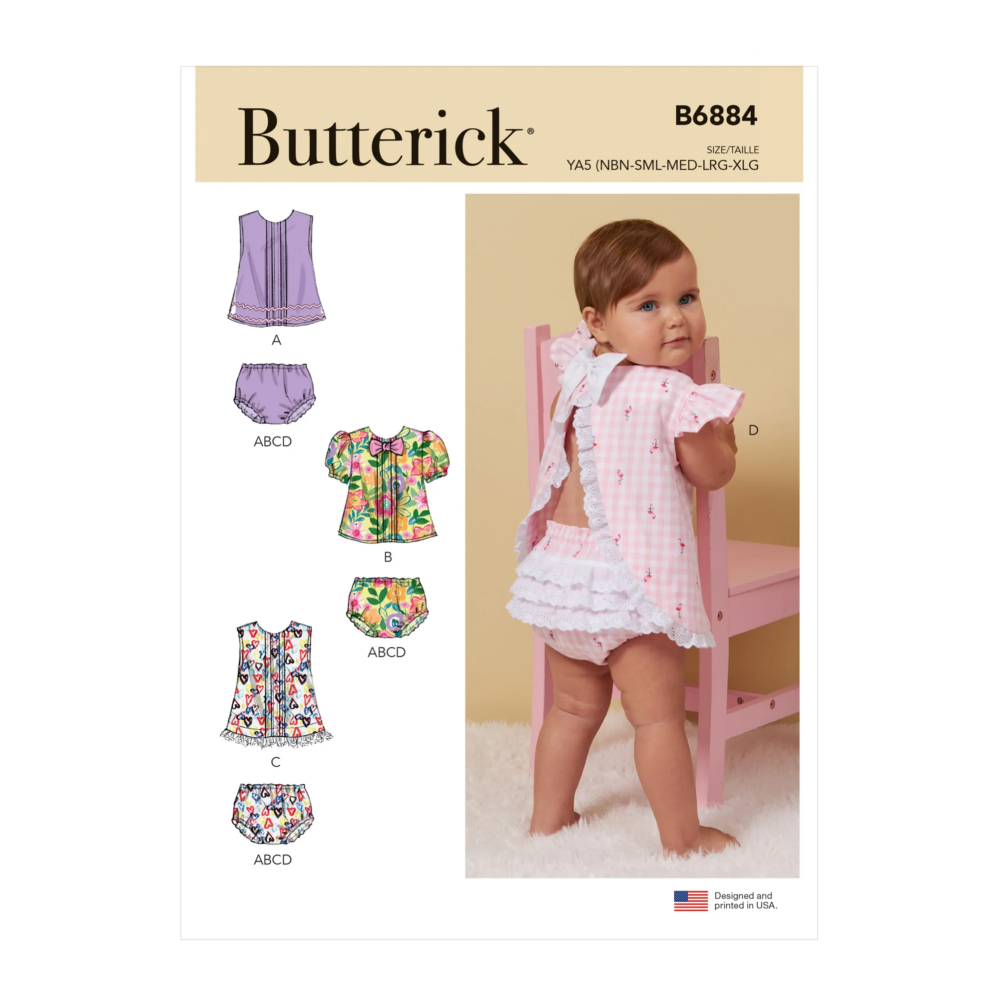 B6884 Infants' Top and Panties (NB-S-M-L-XL)