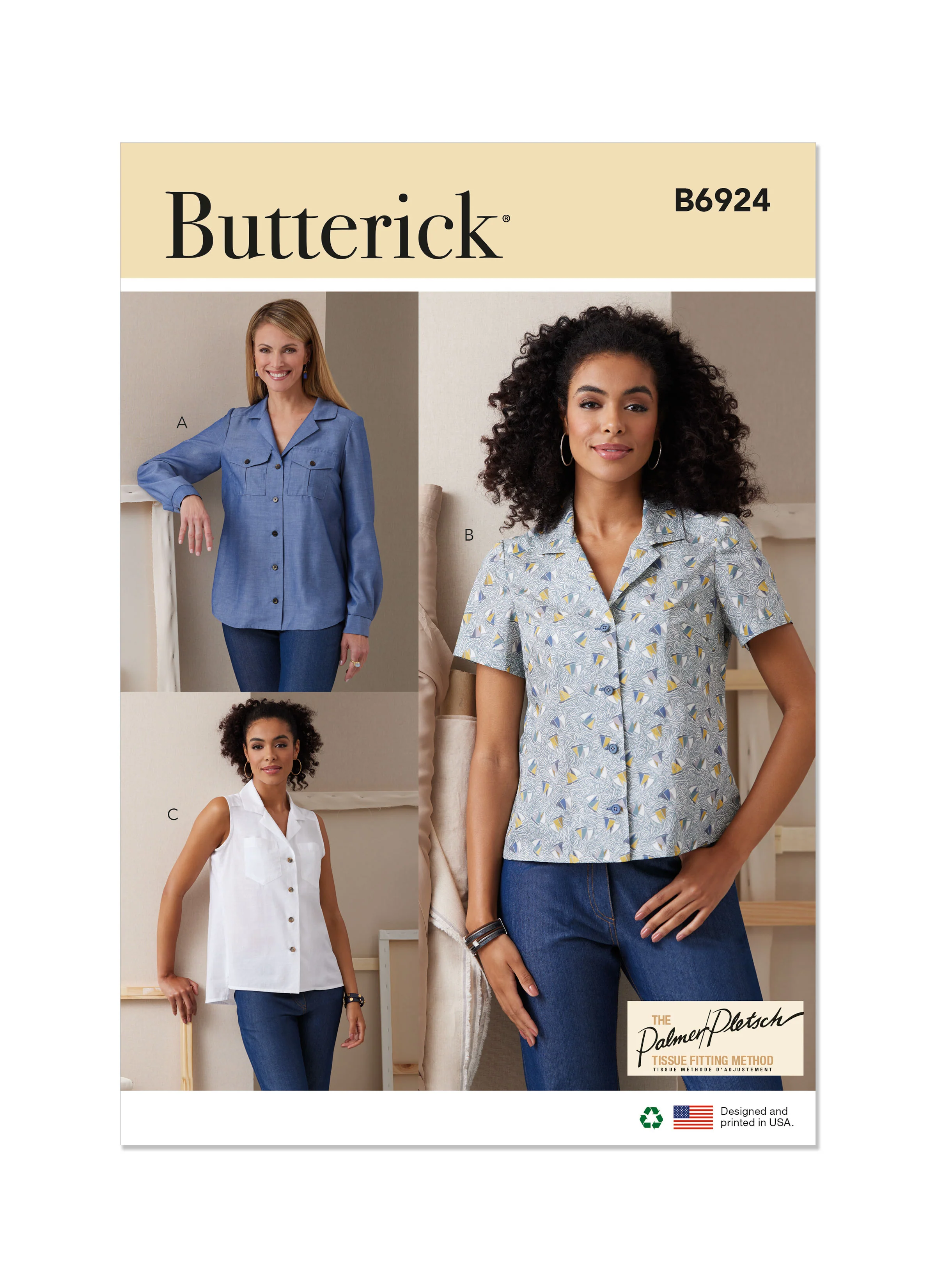 B6924 Misses' Shirts By Palmer/Pletsch (16-18-20-22-24)