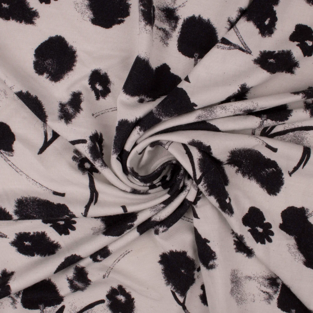 BAMBOO - Printed knit - Dandelion - Black - Image 2