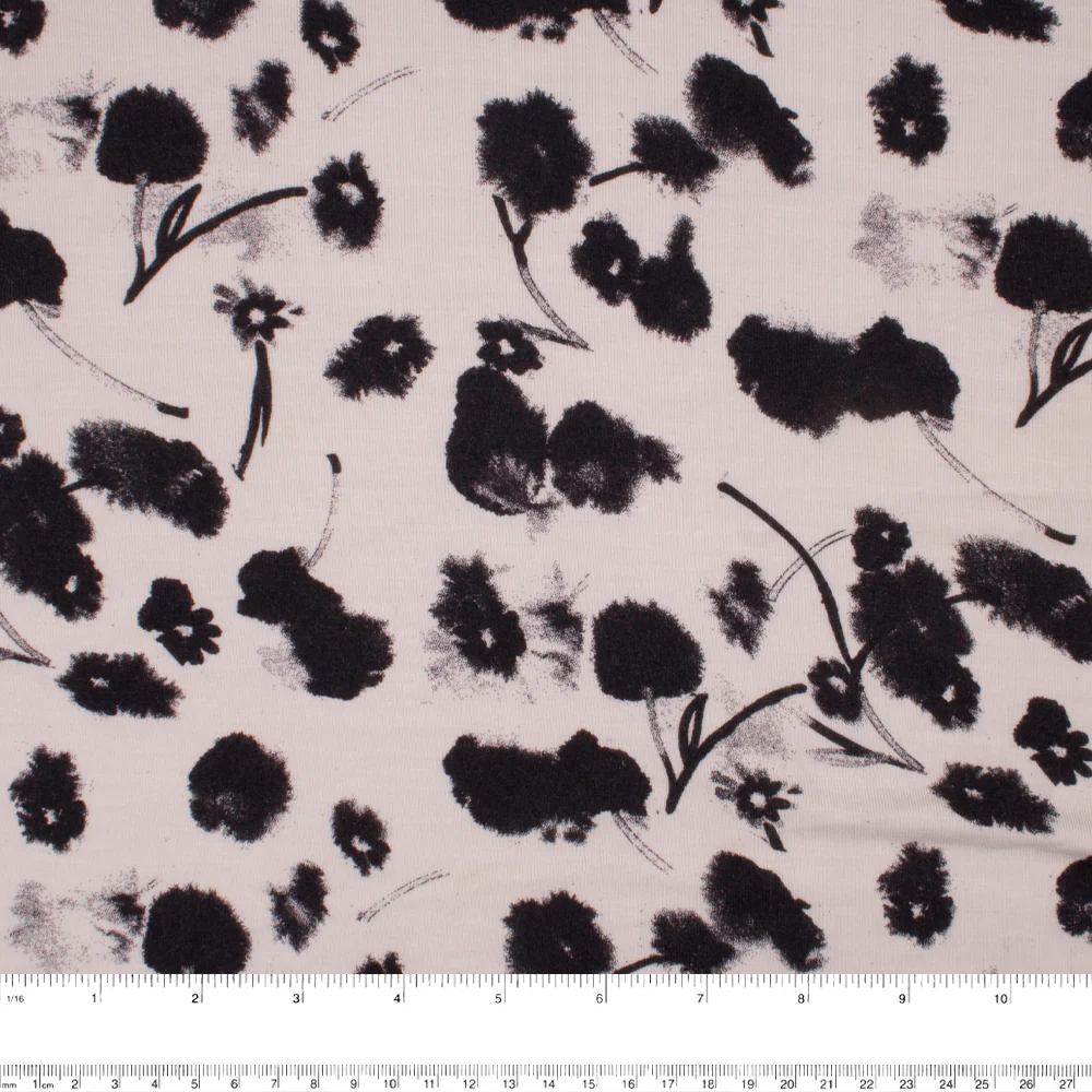 BAMBOO - Printed knit - Dandelion - Black - Image 3