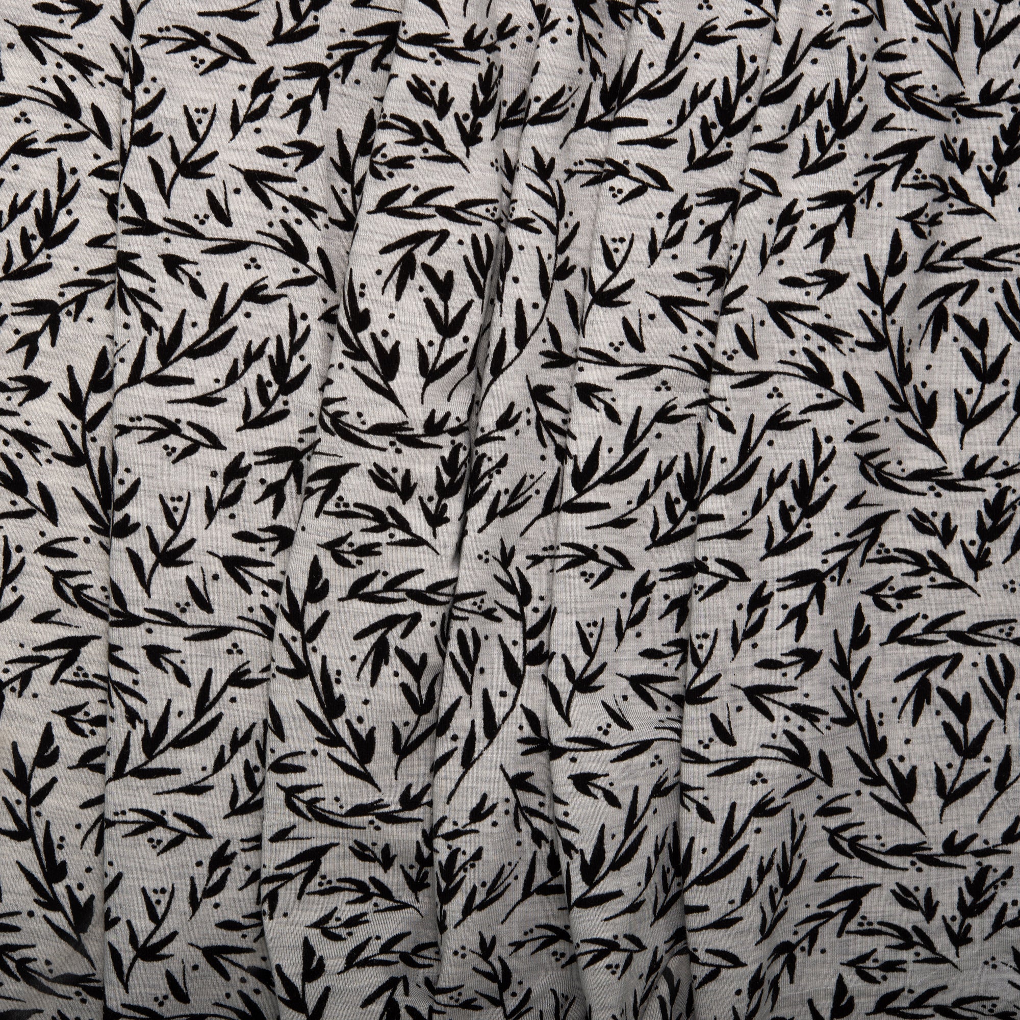 BAMBOO - Printed knit - Leafs - Dark silver - Image 4