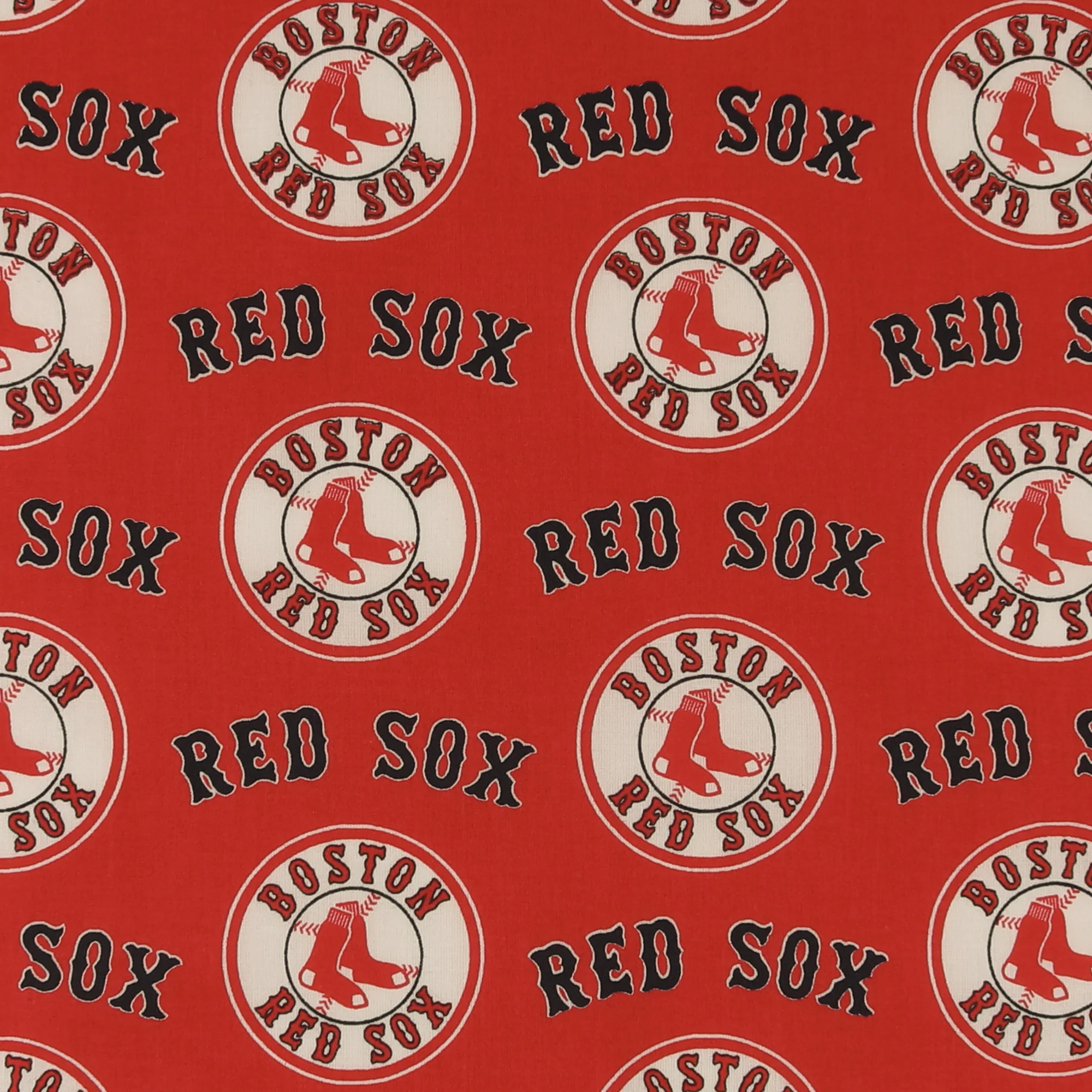 Baseball Printed Cotton - Boston RED SOX - 007 - Red