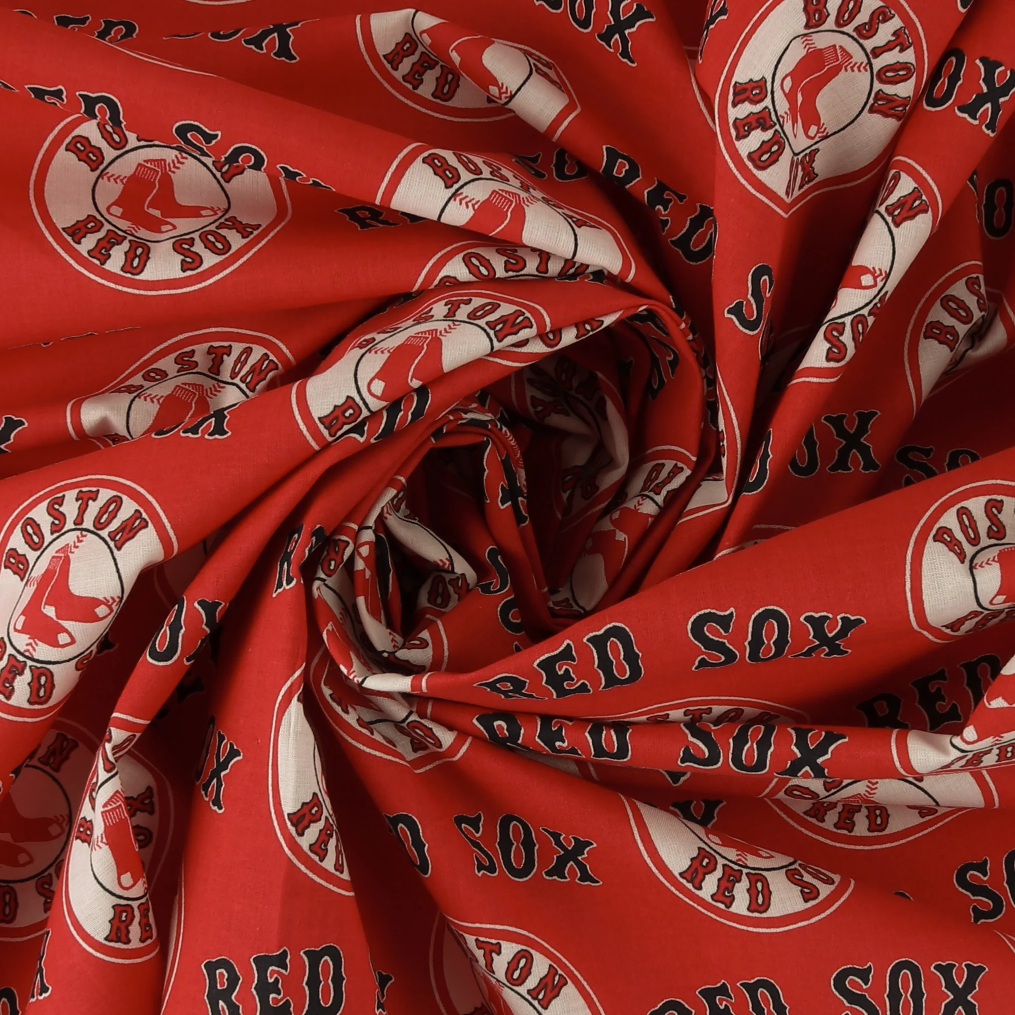 Baseball Printed Cotton - Boston RED SOX - 007 - Red - Image 2