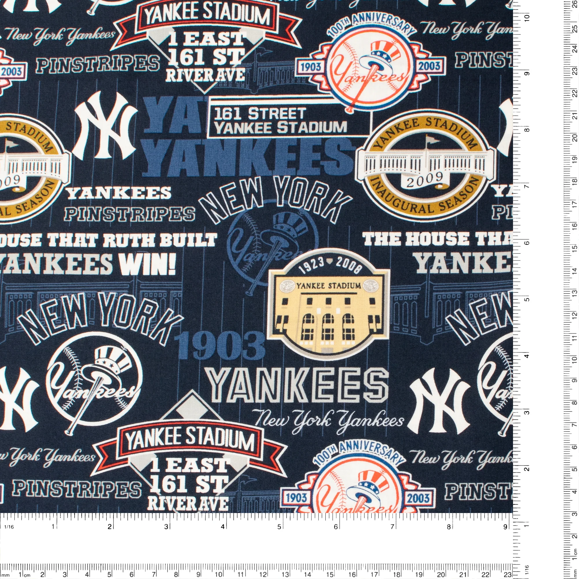 Baseball Printed Cotton - New York YANKEES - 006 - Navy - Image 3