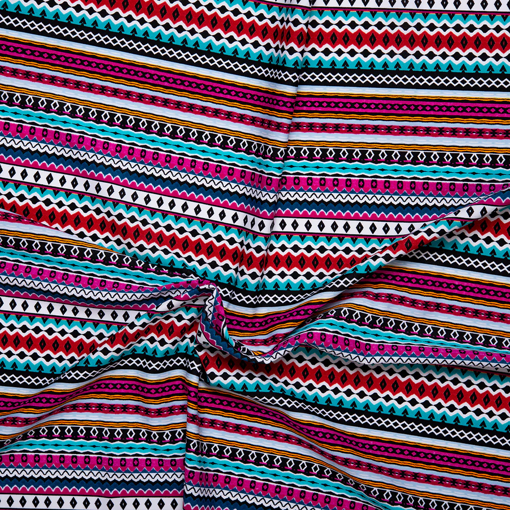 Bathing Suit Print - Geometric stripe - Blue / Pink - Image 2