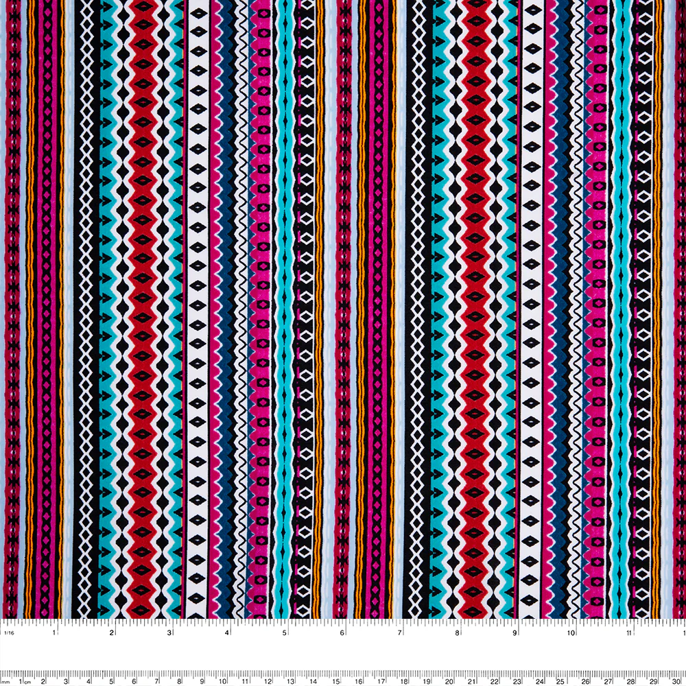 Bathing Suit Print - Geometric stripe - Blue / Pink - Image 3
