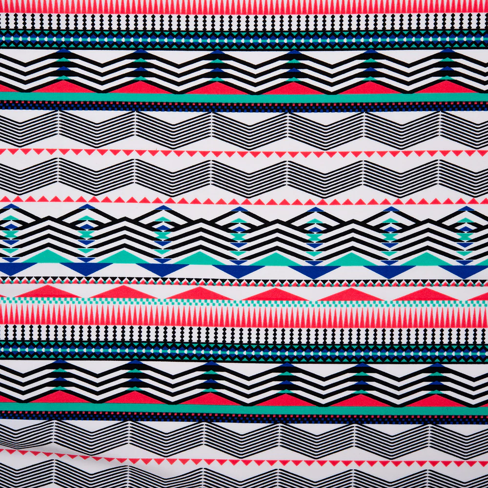 Bathing Suit Print - Geometric stripe - Red / Blue