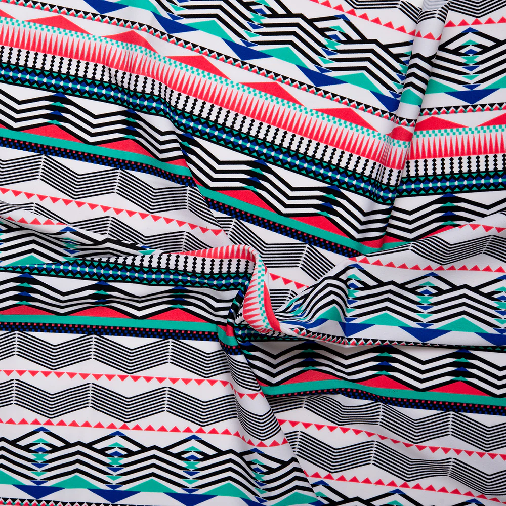 Bathing Suit Print - Geometric stripe - Red / Blue - Image 2