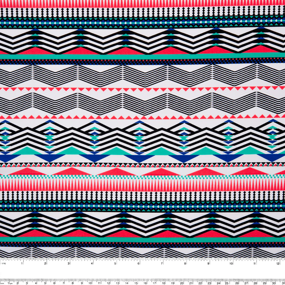 Bathing Suit Print - Geometric stripe - Red / Blue - Image 3