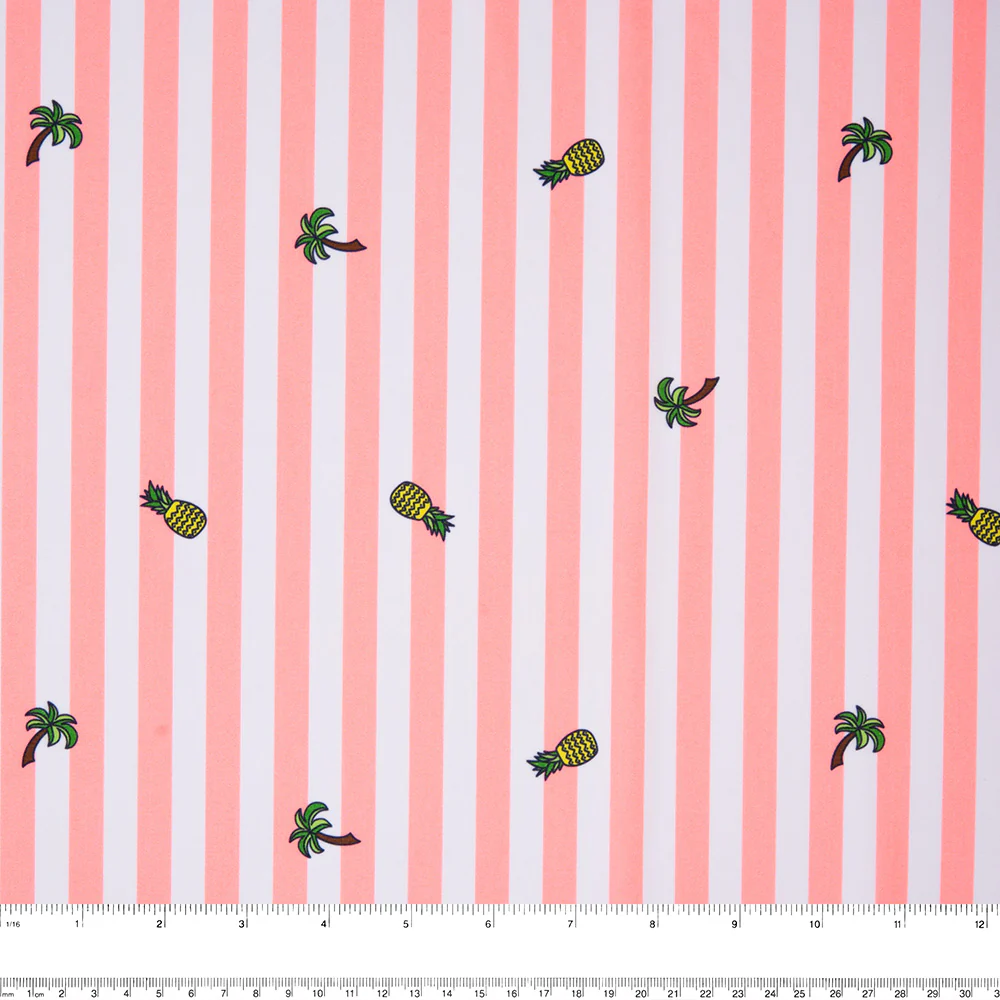 Bathing Suit Print - Pineapple / Stripe - Coral - Image 3