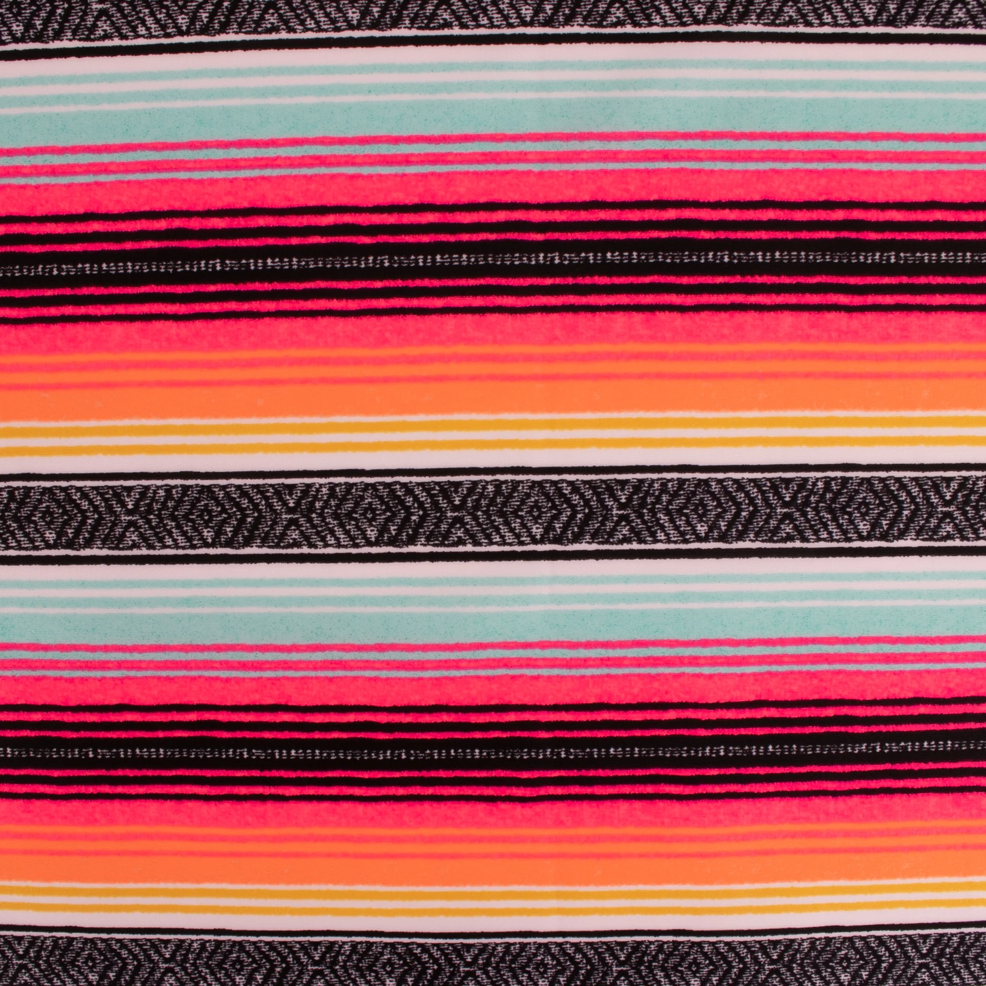 Bathing Suit Print - Stripe - Black / Orange / Blue