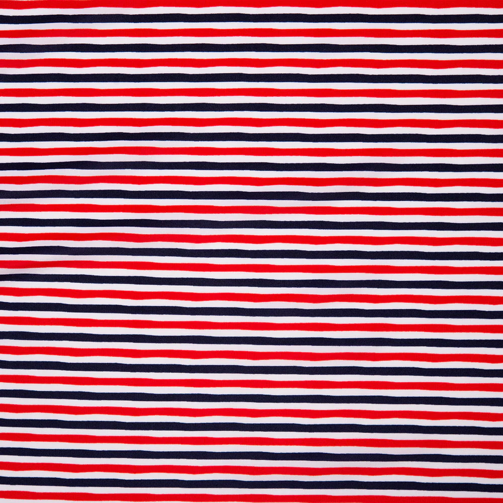 Bathing Suit Print - STRIPES - Black / Red