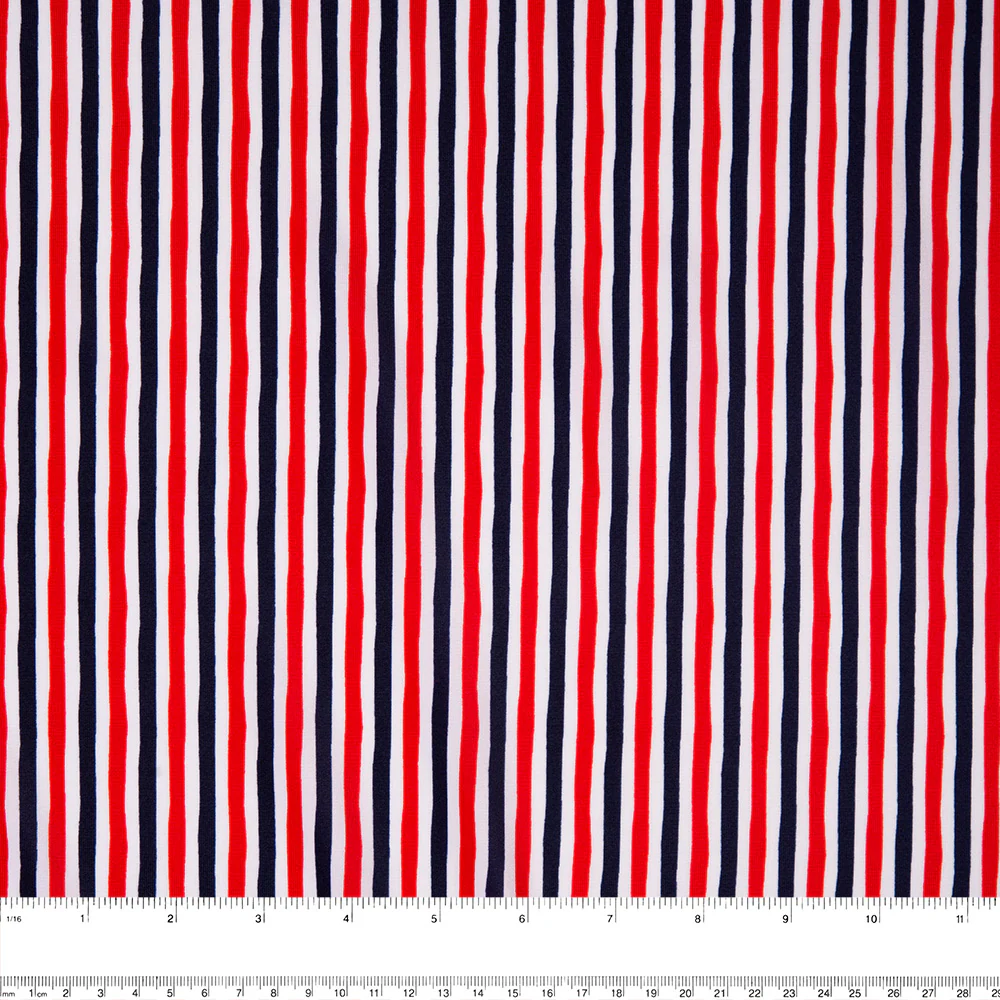 Bathing Suit Print - STRIPES - Black / Red - Image 3
